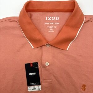 Izod Advantage Performance Men's Stretch Short Sleeve Orange XXL 2XL Golf NWT